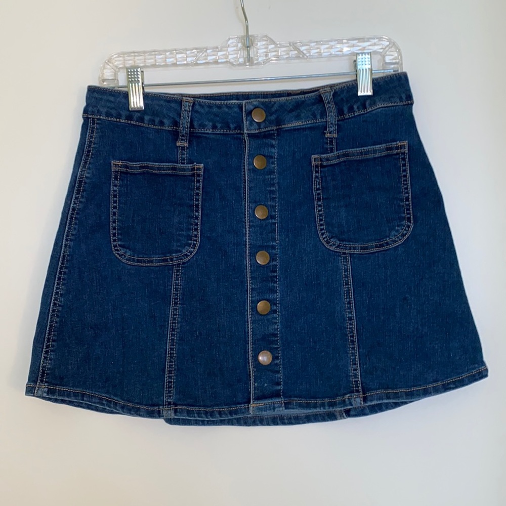 Altar’d State Button Jean Mini Skirt